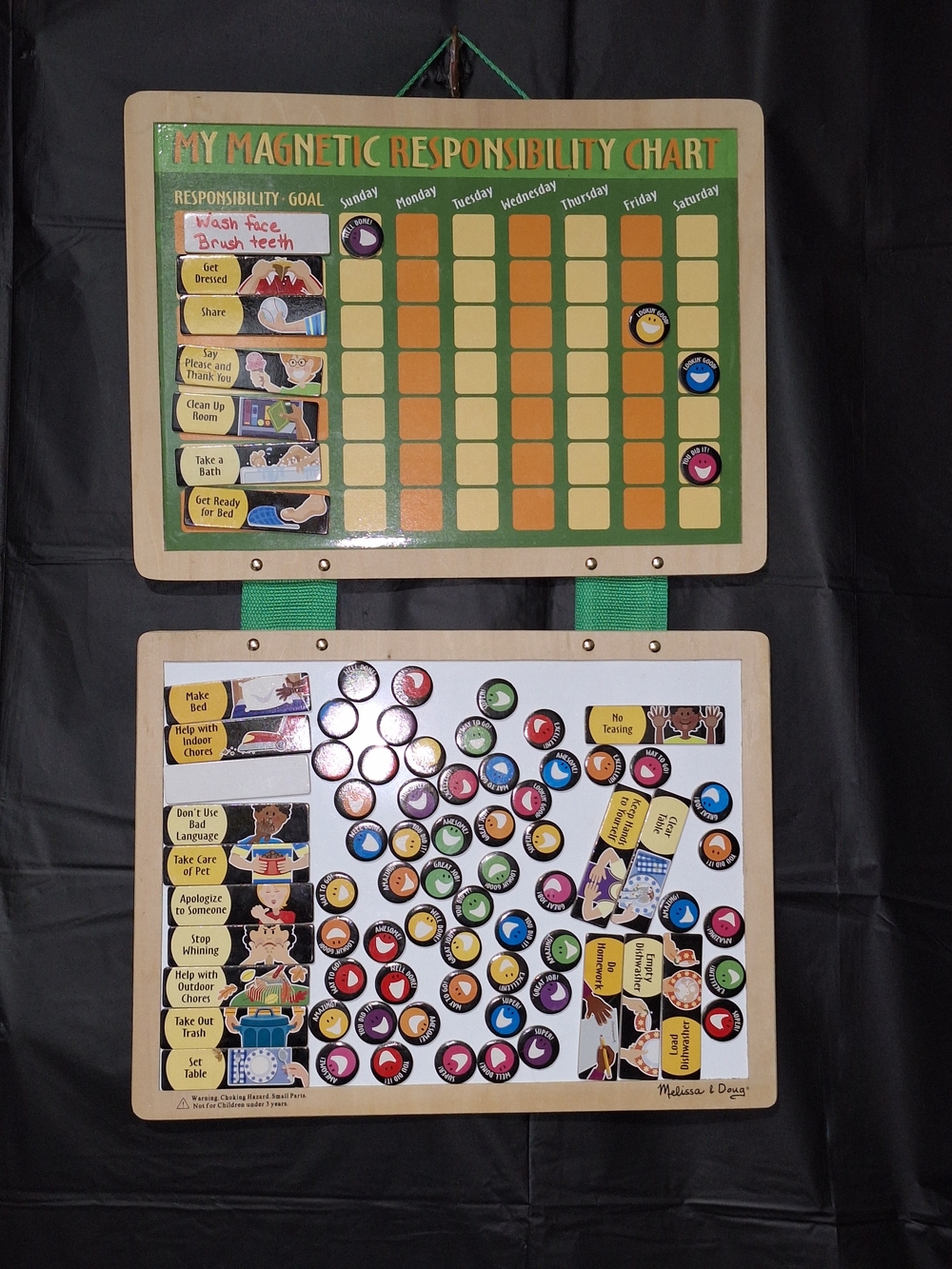 Melissa & Doug Green and Wood Magnetic Responsibility Chart